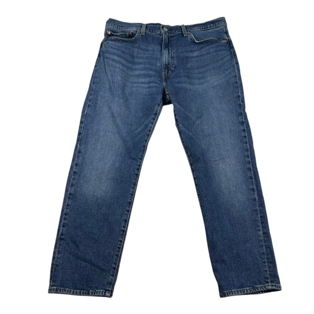 Levis Premium 502 Jeans Mens 38x30 (fits 36x28) Taper Blue Medium Wash Whiskered